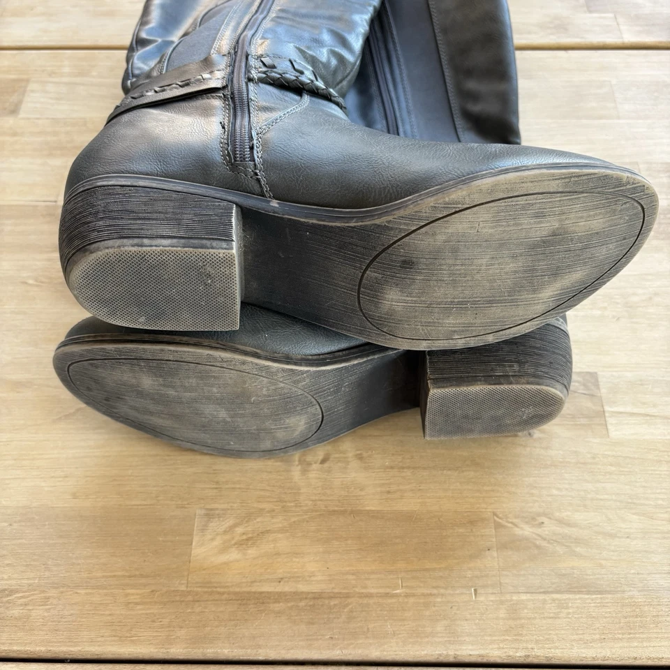 Zapatos Rampage Tamrah para mujer Botas de motociclista Color Gris 9,5 M Ancho Pantorrilla Foto 4 de 4