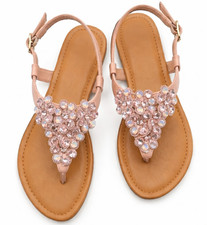 Womens Summer Sandals Casual Toe Post Comfy Dress Ladies Flat New Sandals Size