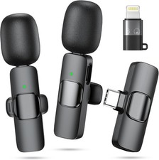 Lavalier Microphone Wireless Audio Video Recording Mini Mic For Android/iPhone
