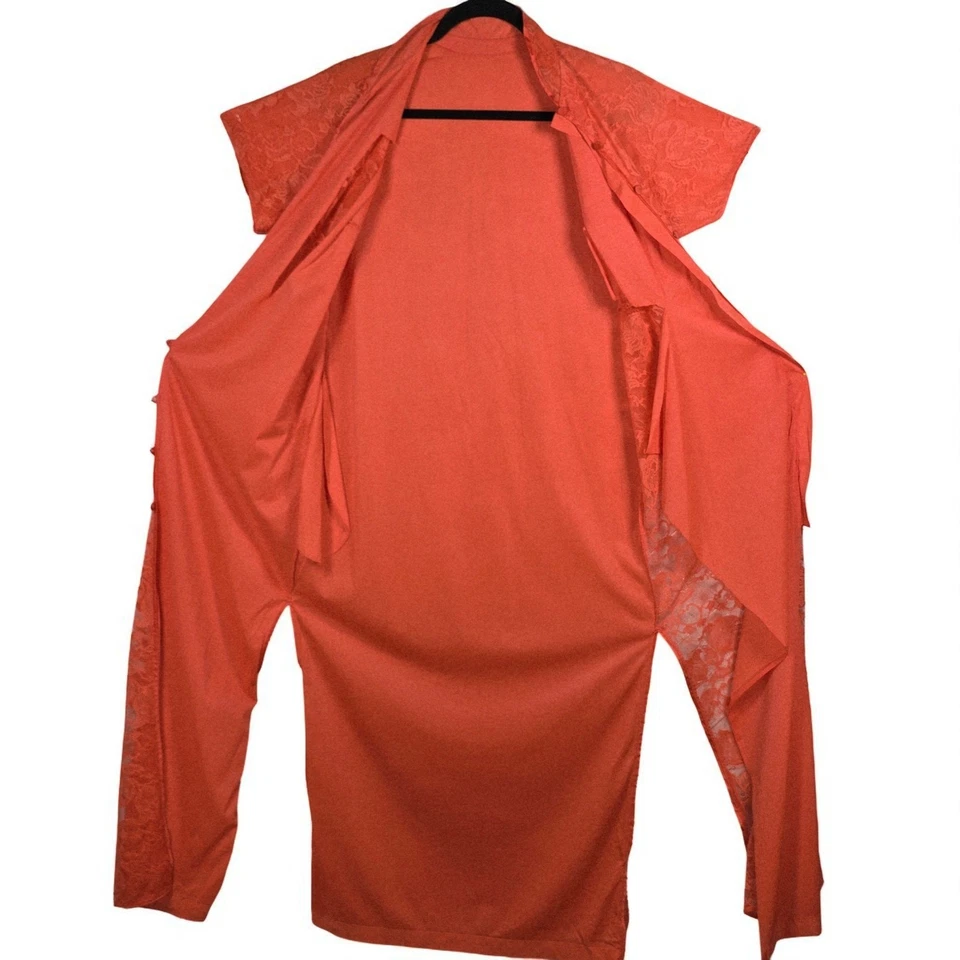 Винтажный Vanity Fair коралловое кружево нейлона Cheongsam халат мандарин воротник женщина 34 - Изображение 2 из 4