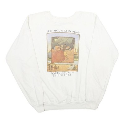 Hanes Herren weiß 1987 Mountain Play Marin County California Rundhalsausschnitt M