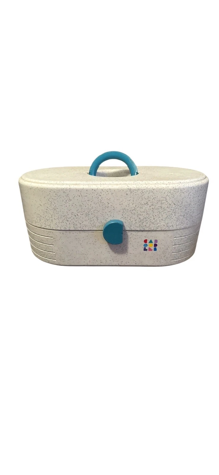 Caboodles Vintage Makeup Storage Carrying Case Gray Teal Original Organizer