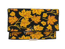 Handcrafted Beaded Clutch Purse with Elegant Maple Leaf beaded Purse