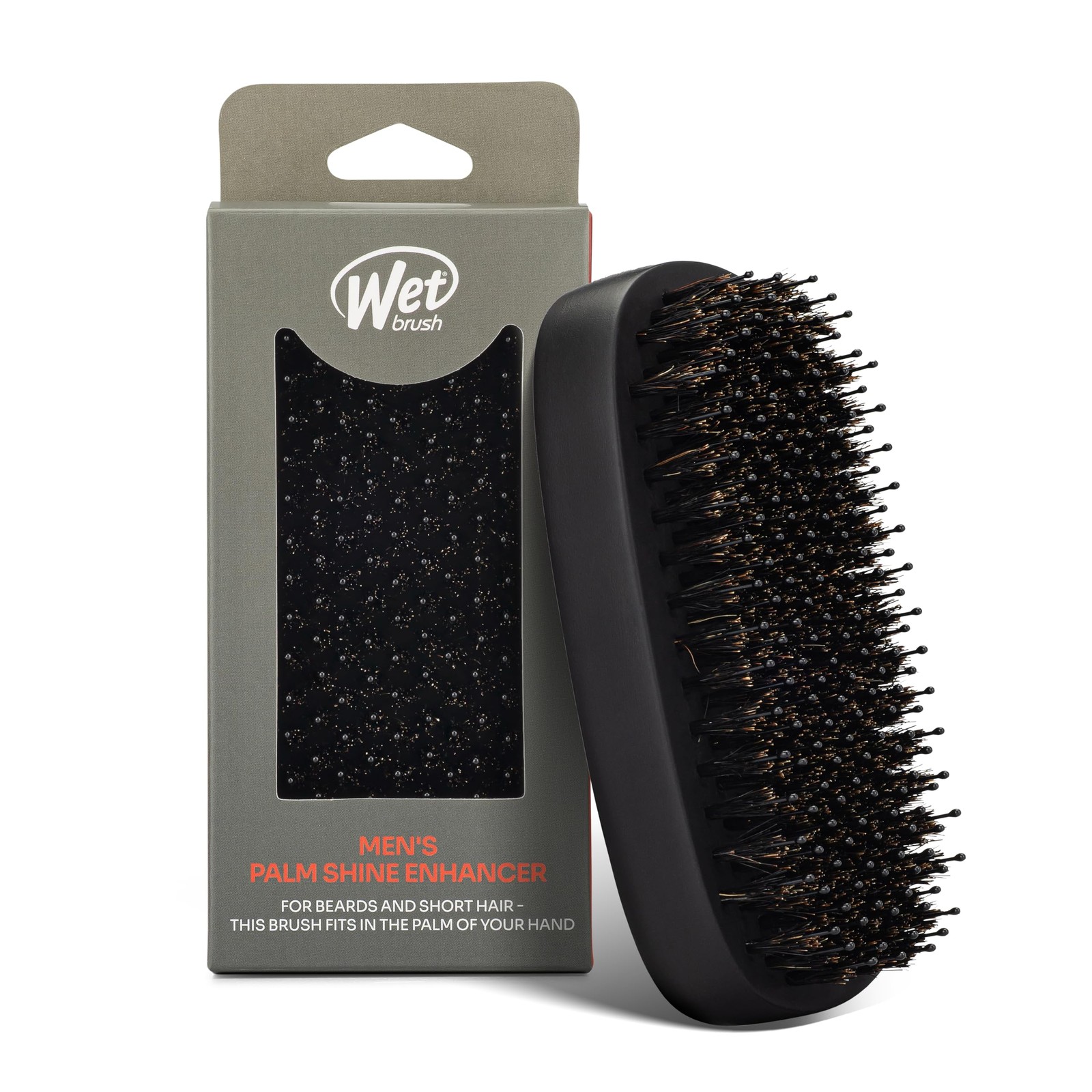Wet Brush Men's IntelliFlex Boar Shine Detangler for Soft, Shiny Hair & Beards