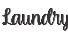 Metal Laundry Room Wall Art Sign, Black Farmhouse Decor, 11x3 Inch. Brand new