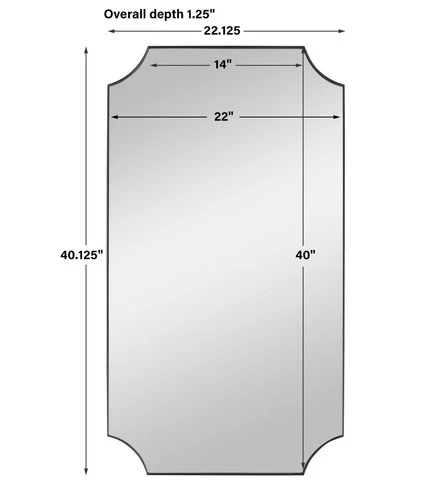 Lennox - 40.13 Inch Scalloped Corner Mirror Uttermost 09727 - Picture 5 of 7