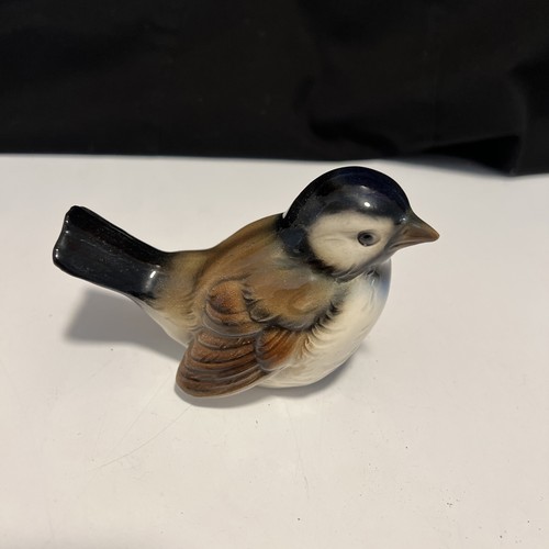 Goebel W Germany Sparrow Bird Blue Luster Head Porcelain Figurine CV73