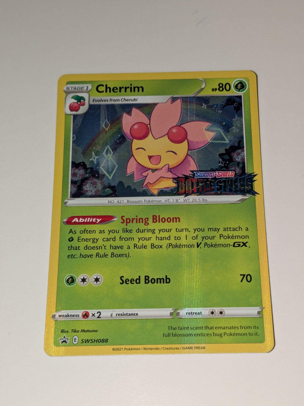 Pokémon Cherrim SWSH088 Black Star Promos Prerelease Stamped Promo Holo NM