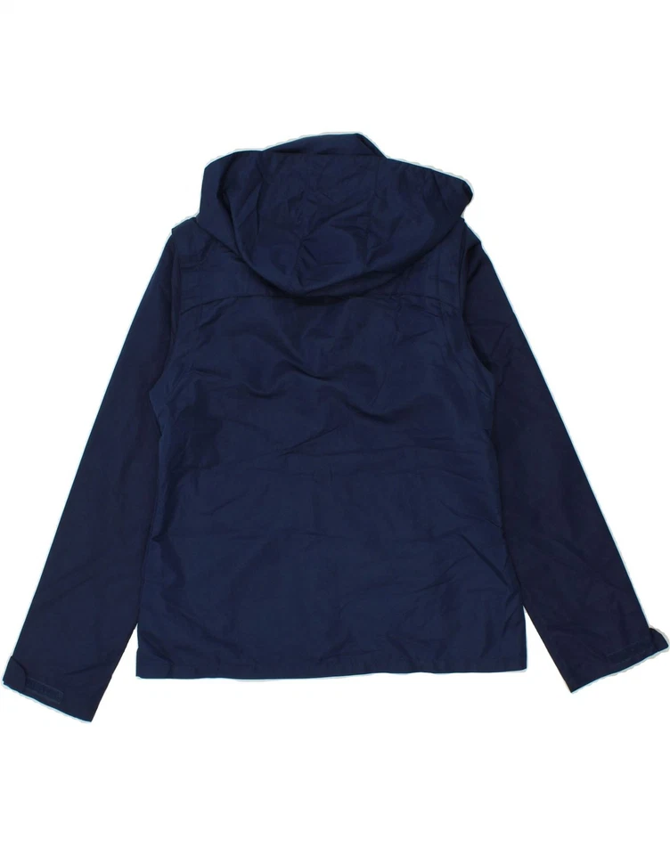 Chaqueta de lluvia con capucha para mujer IZOD UK 14 mediana azul marino poliéster ET10 Foto 2 de 3
