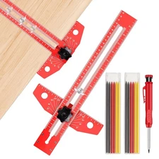 Adjustable Aluminum Sliding T-Square Ruler Woodworking Marking Tool