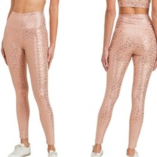 NWT Zyia Active Gold Leopard Light N Tight Hi-Rise 7/8 Legging Size 4 Small