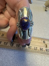 Sterling Silver Southwestern Bojo Purple Dahlia Large Ring 6