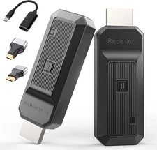 Wireless HDMI Transmitter and Receiver, Auto-Pairing Portable HDMI Extender 4K