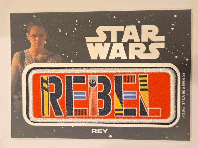 2019 Topps Journey To Star Wars Rise of Skywalker REY Patch White #JP-R