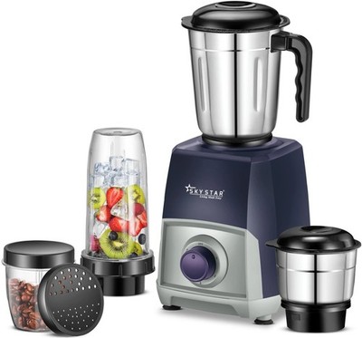 Skystar NavyStorm 4 Gläser 750 W Entsafter Mixer Mahlwerk Blau & Grau 220 V
