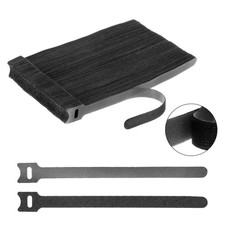 100Pcs Reusable 8 Inches Hook and Loop Cable Ties for Office, Home Black