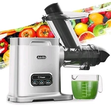 Aeitto Cold Press Juicer Machines, 3.6 Inch Wide Chute, Large Capacity, Silver