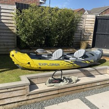 Intex Explorer K2 Kayak 2 Person Inflatable Canoe Boat - Yellow/ Black