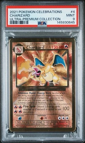Charizard Metal Promo Pokemon Celebrations Ultra Premium Collection 4/102 PSA 9