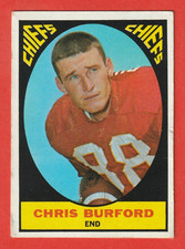 1967 TOPPS - CHRIS BURFORD #72 K.C. CHIEFS GOOD/VG