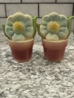 Vintage 1940s SHAWNEE Pottery FLOWER POT Salt & Pepper SHAKERS w Corks MCM Daisy