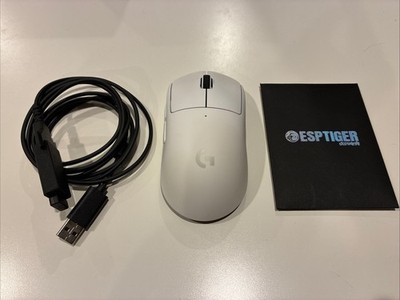 Logitech PRO X SUPERLIGHT Wireless Gaming Mouse - White (with ESP Tiger skates)