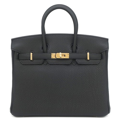 HERMES Handbag Birkin 25 Togo  black Gold Metal Brand new, unused, black,