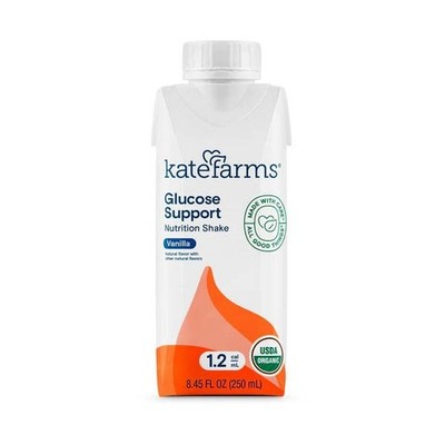 Glucose Support Shake Organic Vanilla 16g Protein 27 Vitamins 8.45 oz 6 Pack