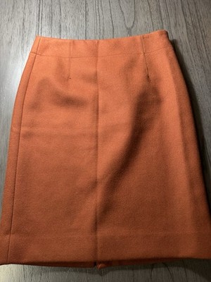 J.Crew Rust 100% Wool Mini Skirt Size 6 Orange