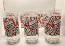 Vintage Set of Seven Budweiser King of Beers Drinking Glasses