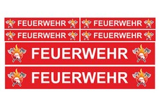6 x Feuerwehr Aufkleber Folie Kinder Spielaufkleber Modellbau sticker Shirt rot