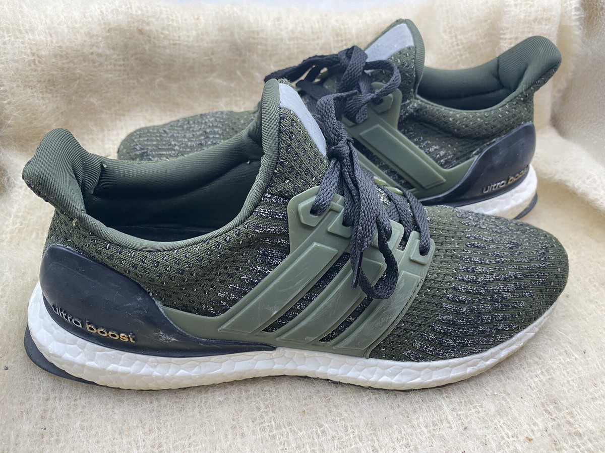 adidas Men Ultra Boost yya 606001 Black Olive White Size US 8.5 ART BB6068  | eBay