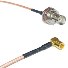 RG316 BNC FEMALE BIG BULKHEAD to SMB FEMALE ANGLE RF Cable Rapid-SHIP LOT