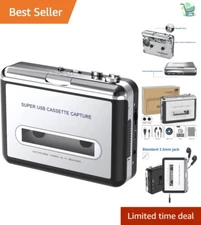 Portable Cassette Player & MP3 Converter - Capture Audio with Software and USB