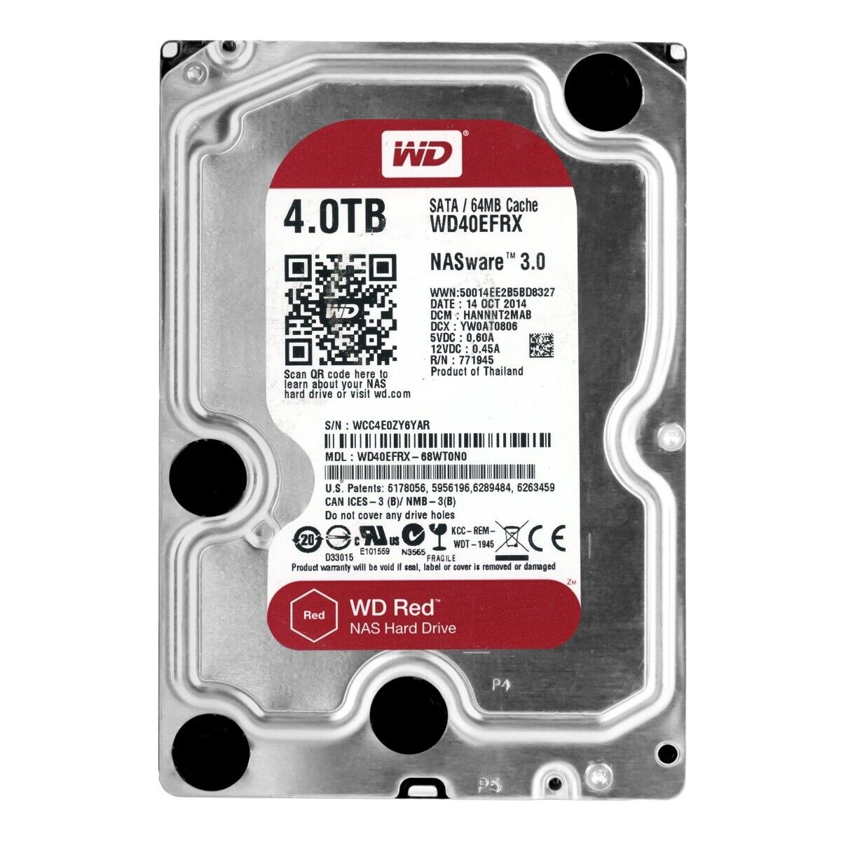 WD Red 4TB NAS Internal Hard Drive 5400 RPM 3.5 