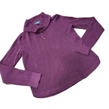 Lauren Ralph Lauren Thermal Knit Cowl Neck Pullover Wine Cotton Large