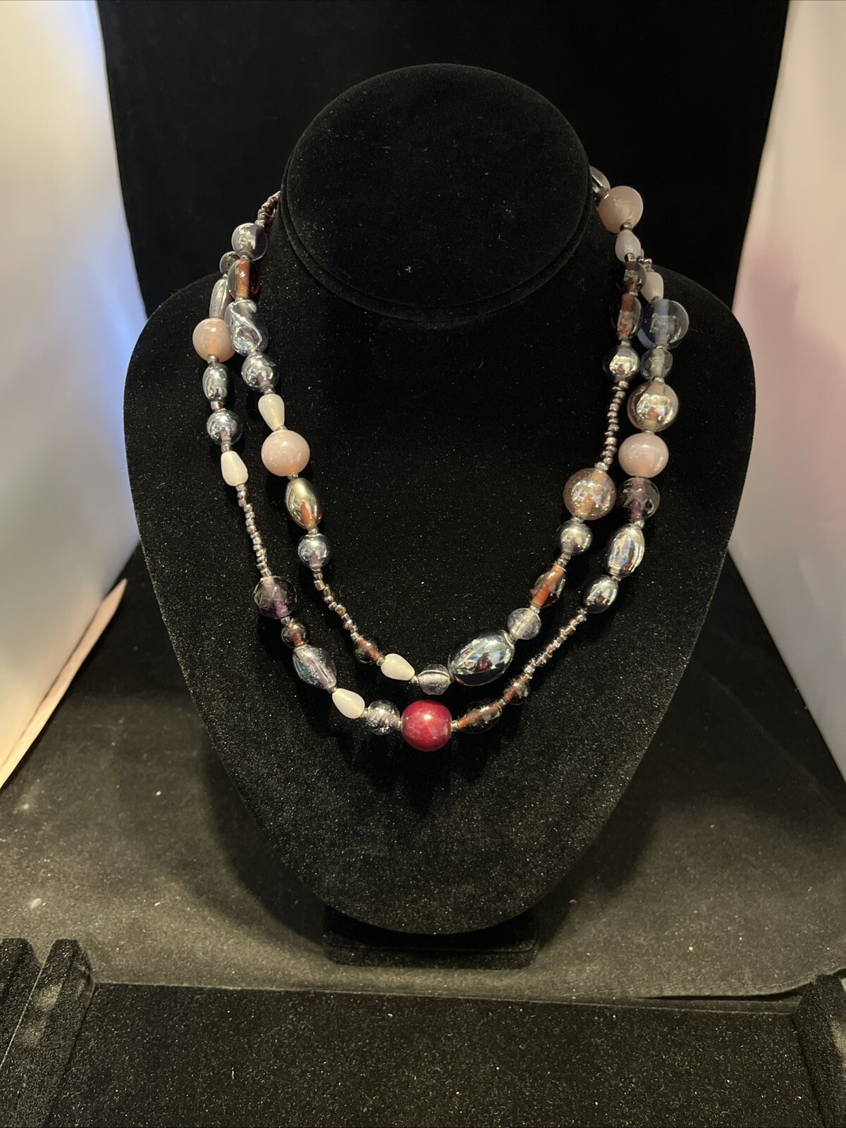 Fashion Statement Multicolor Beaded Necklace 39" - image 2