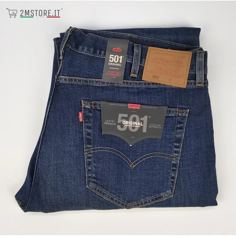 LEVI'S Jeans 501 Original Levis Indigo Bleu B & T Adapté Édition Limitée Tailles - Photo 2/4