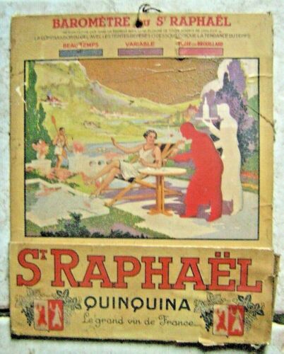 affiche ancien rare baromètre SAINT RAPHAEL QUINQUINA LE GRAND VIN DE FRANCE pub - Afbeelding 1 van 1
