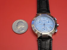 CONCORD SOLID STEEL DIAMOND LA SCALA 38MM MEN'S CHRONOGRAPH NEED REPAIR