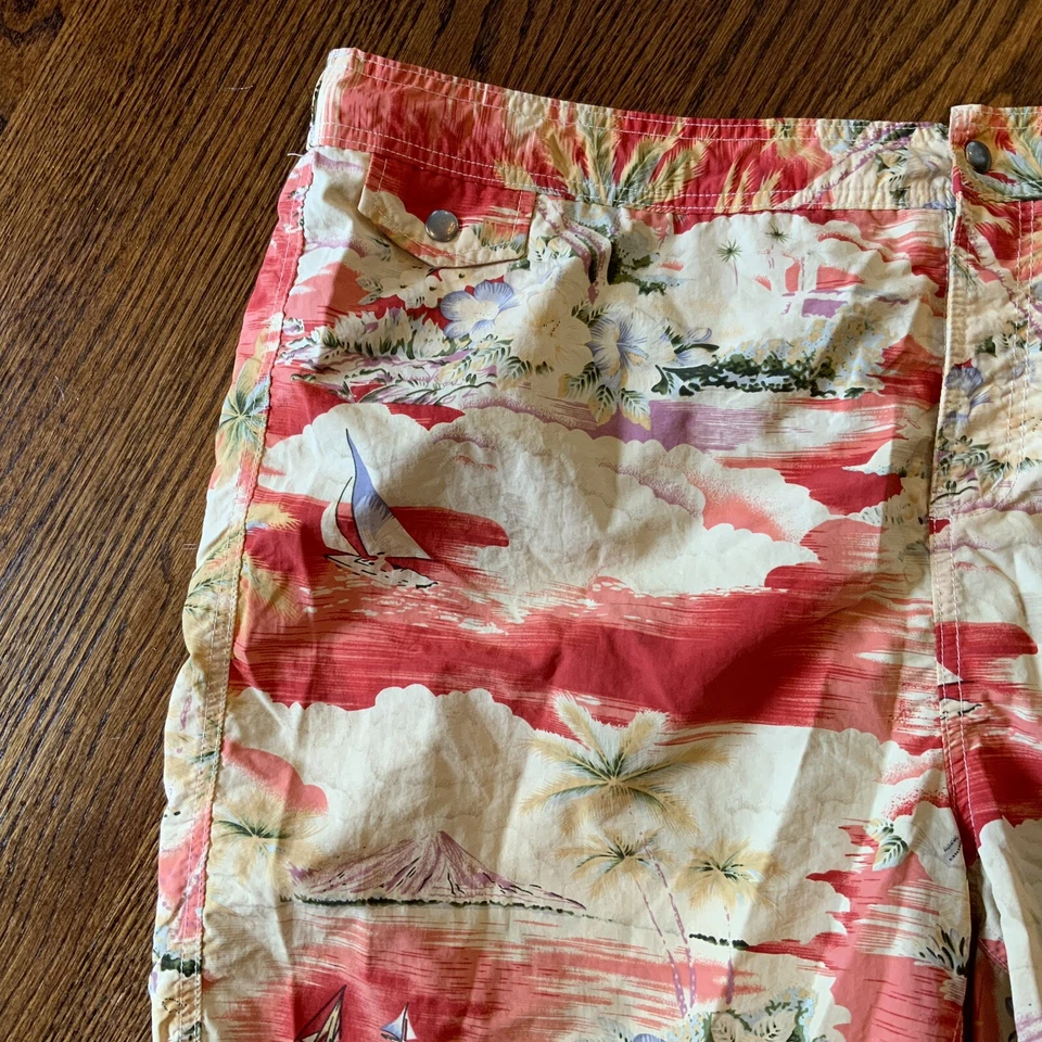 Land's End Mens Swim Trunks Sz XXL Aloha Hawaiian Floral Hoffman EUC - Image 2 of 4