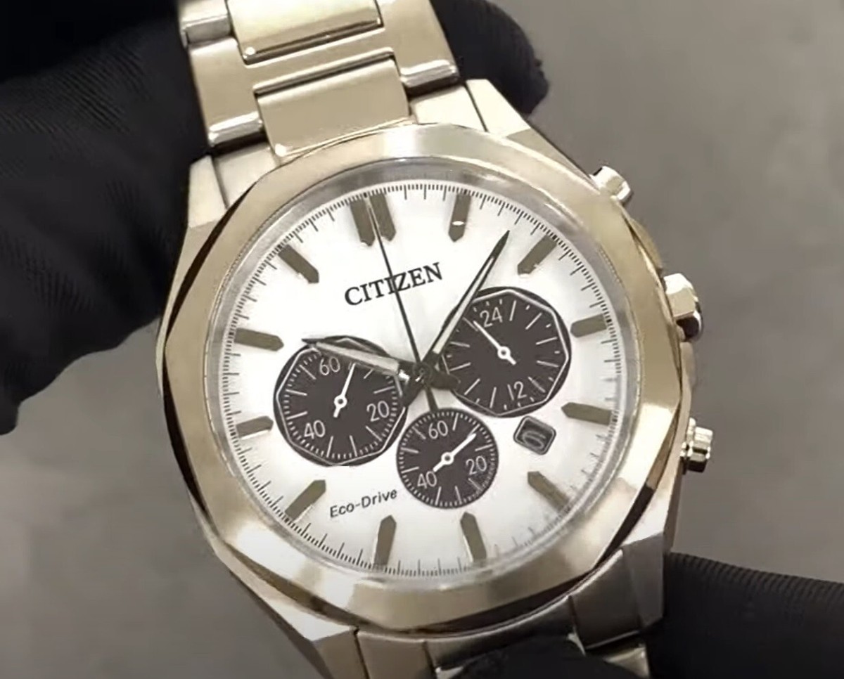 Citizen Eco-Drive CA4590-81A White Analog Chronograph Stainless
