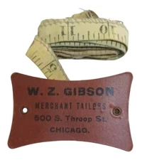 Vtg W. Z. Gibson Merchant Tailor Cloth Tape Measure Chicago IL Advertising