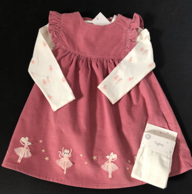 Baby Mädchen Ballettkleid mit passender Strumpfhose 6/9 Monate