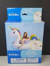 Sun Sky Unicorn Pool Float Swim Ring Rainbow