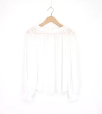 VELVET By Graham & Spencer Bristol Neck Tie Top White M $128 F16