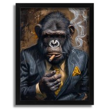 Vintage Gorilla In A Suit Animal Ape Wall Art Print Ape Poster Art Gorilla Print