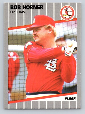 1989 Fleer 452 Bob Horner St. Louis Cardinals
