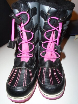 Winter Boots,Totes Thinsulate child Girls size Black with pink