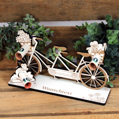 Geldgeschenk Tandem Hochzeit personalisiert Fahrrad Geld Hochzeitsgeschenk